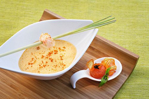 Flusskrebs-Curry-Cremesuppe