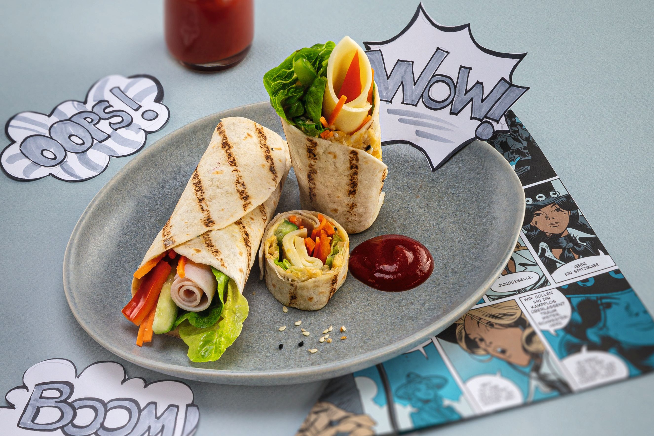 Wraps – Coole Wickelbrötchen mit knackigem Gemüse und Kinder-Ketchup