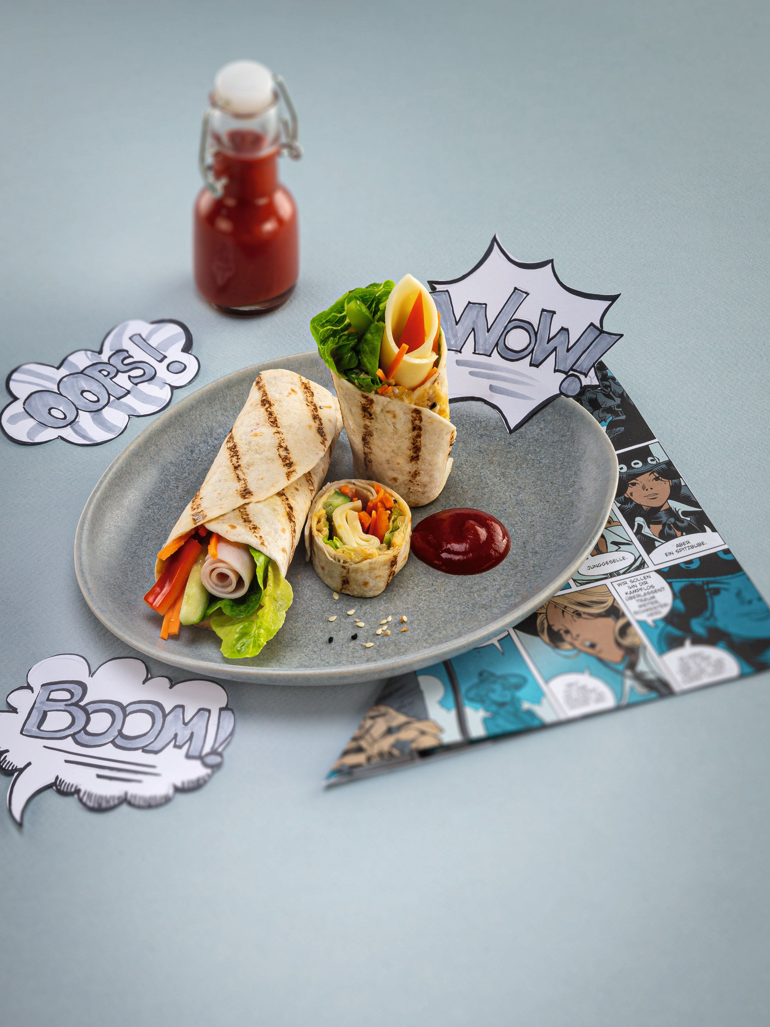 Wraps – Coole Wickelbrötchen mit knackigem Gemüse und Kinder-Ketchup