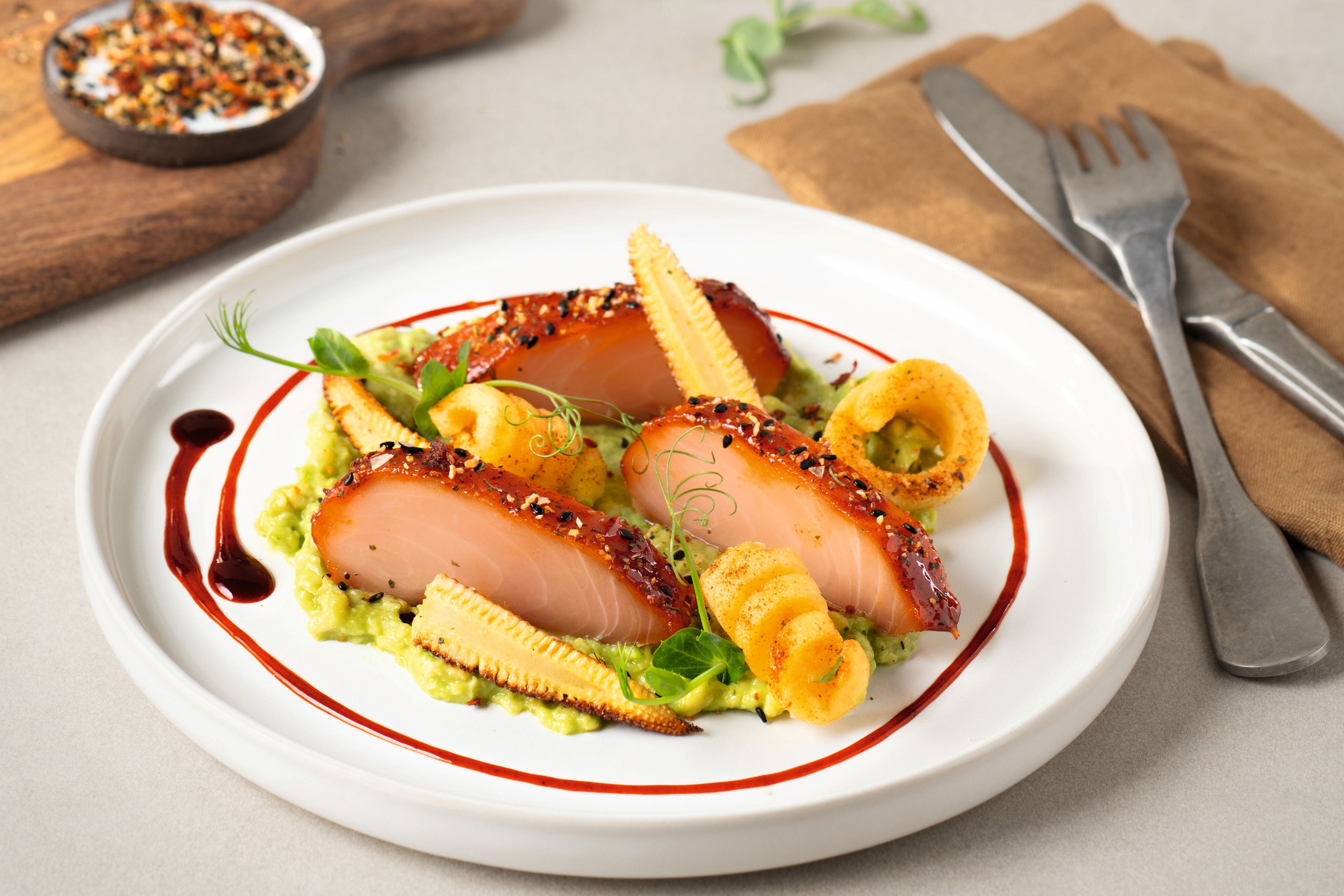 Marinierter Butterfisch "Mexiko-Style" mit Avocado und Knusperkartoffel